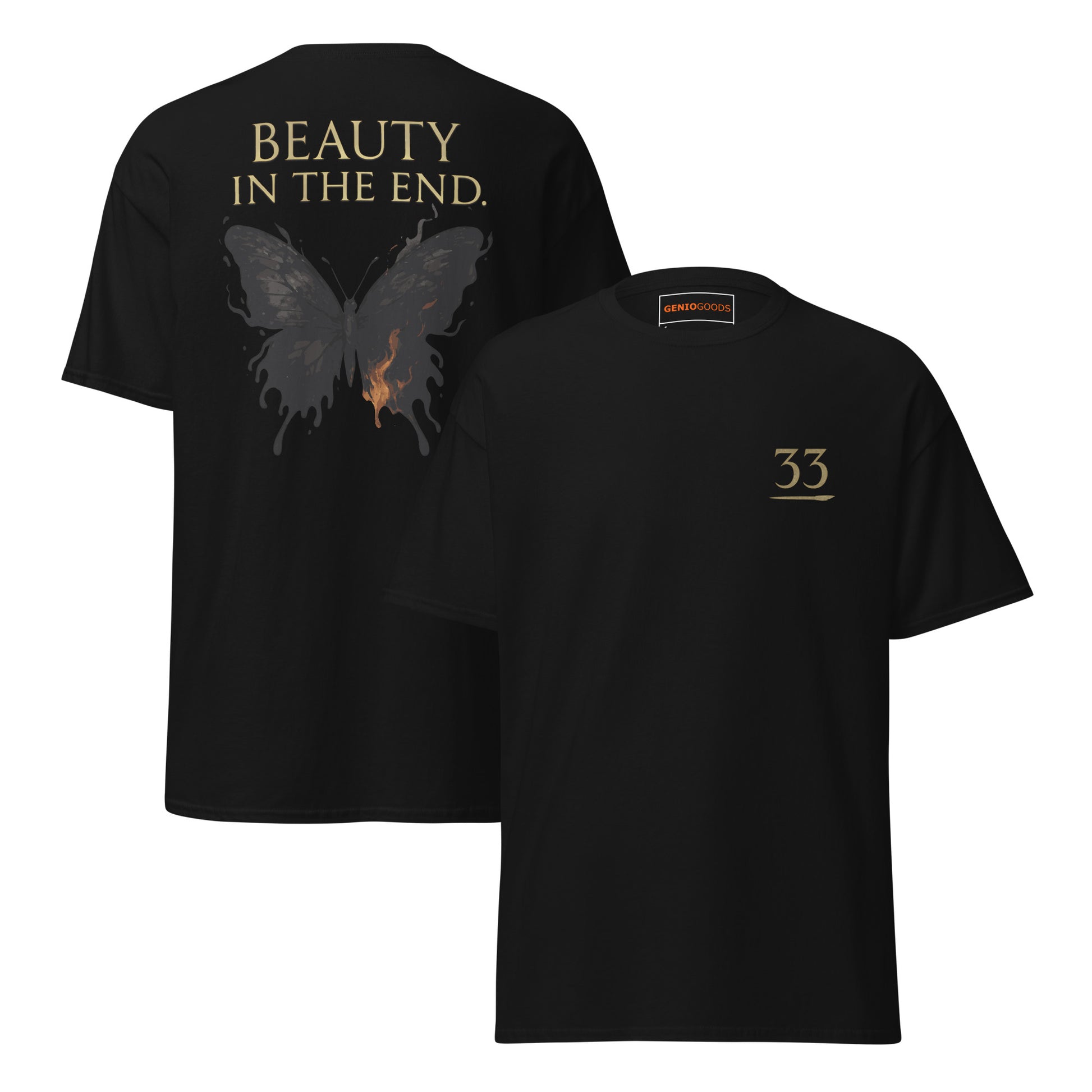 Dark Fantasy T-Shirt – Beauty in the End Inspired by Clair Obscur 33 – fan-made gamer merch by GenioGoods