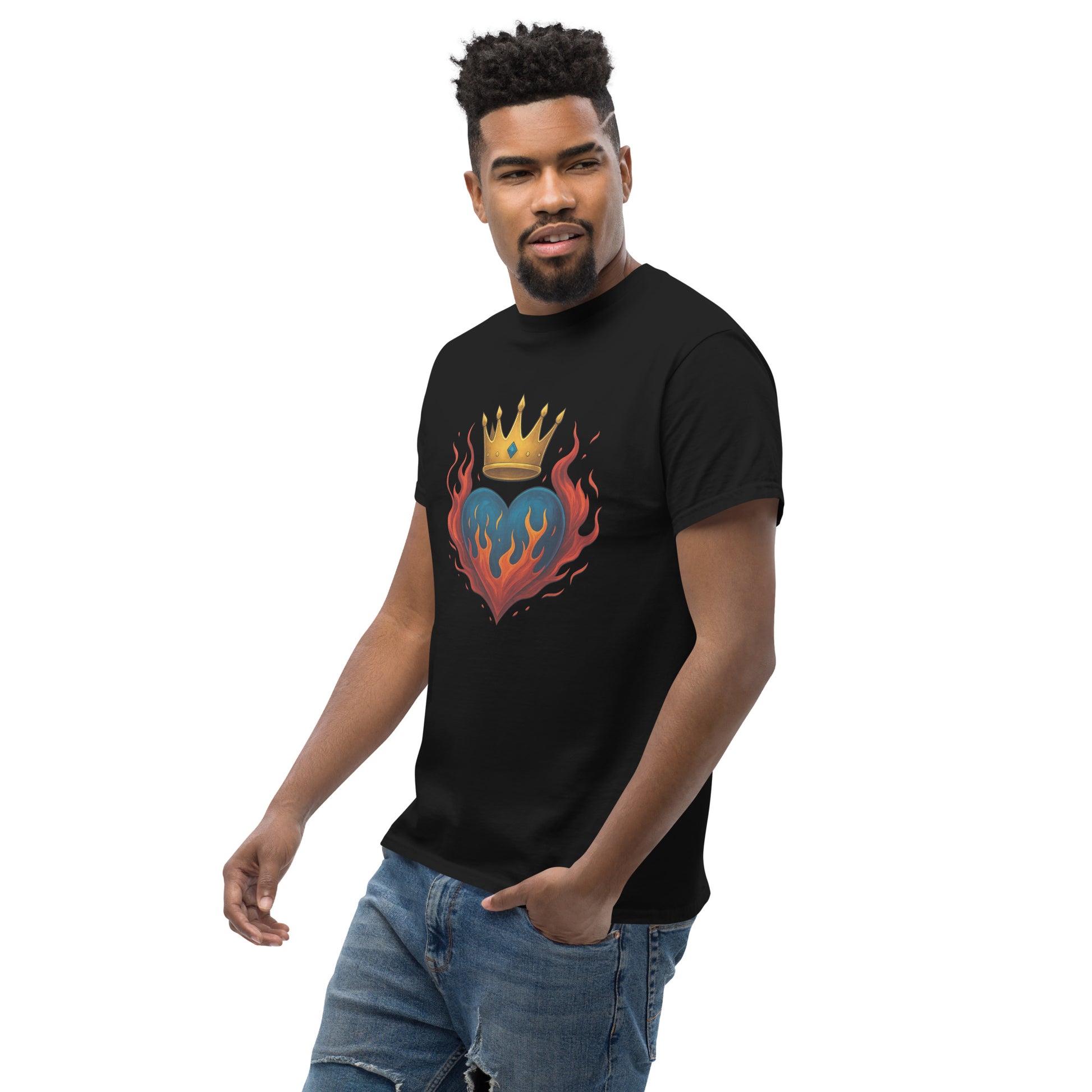 Crown Heart Flame T-Shirt – Unisex Cotton Statement Tee