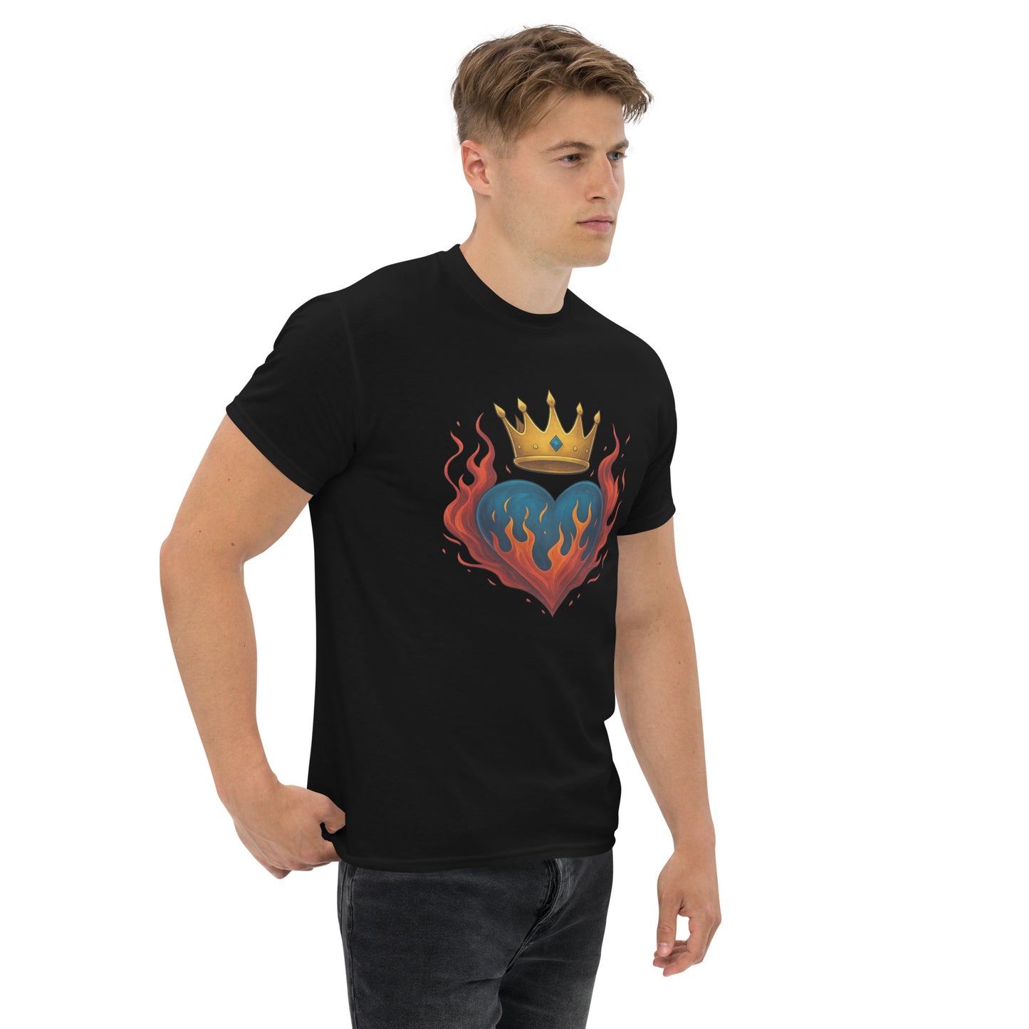 Crown Heart Flame T-Shirt – Unisex Cotton Statement Tee
