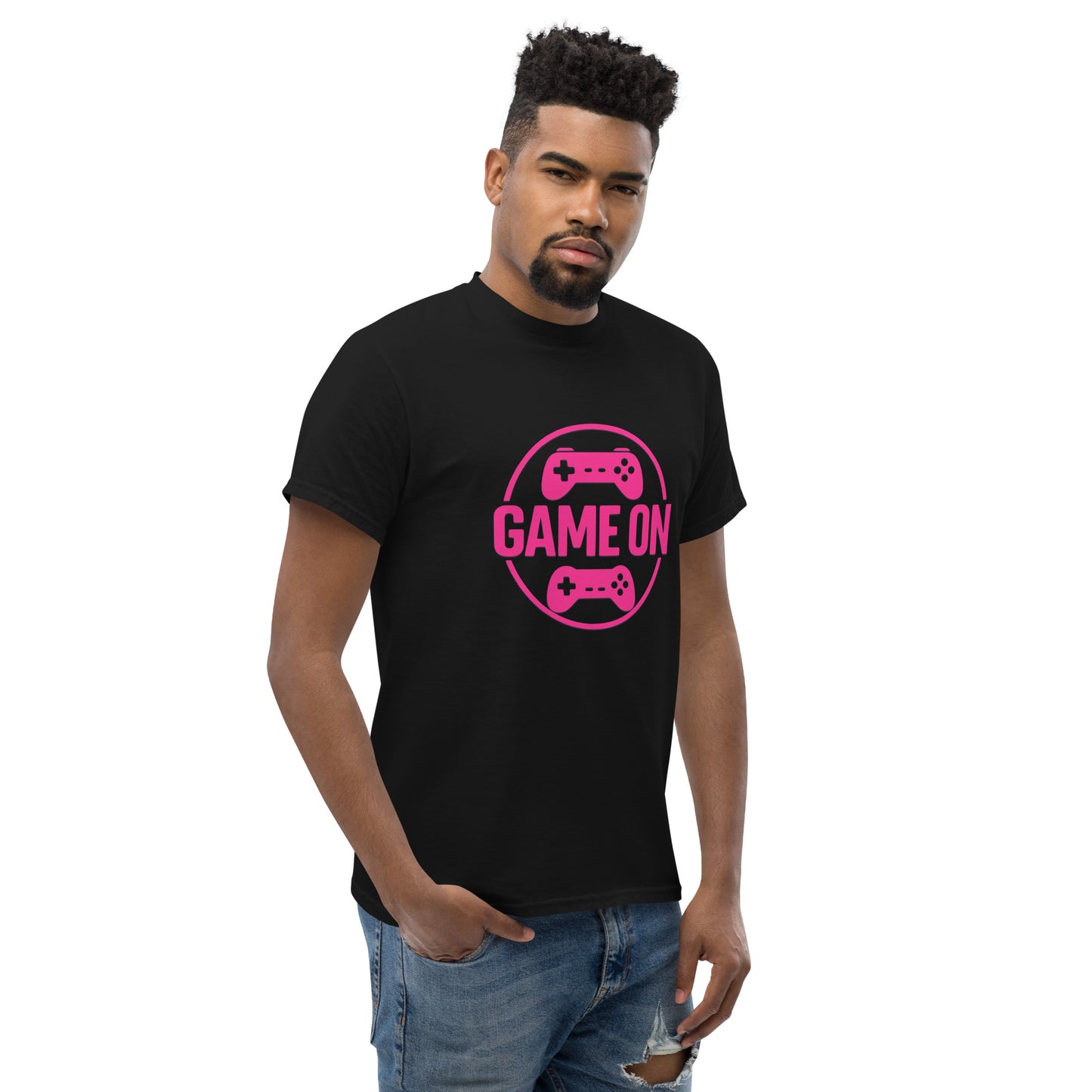 Game On Pink T-Shirt – Neon Unisex Gamer Cotton Tee