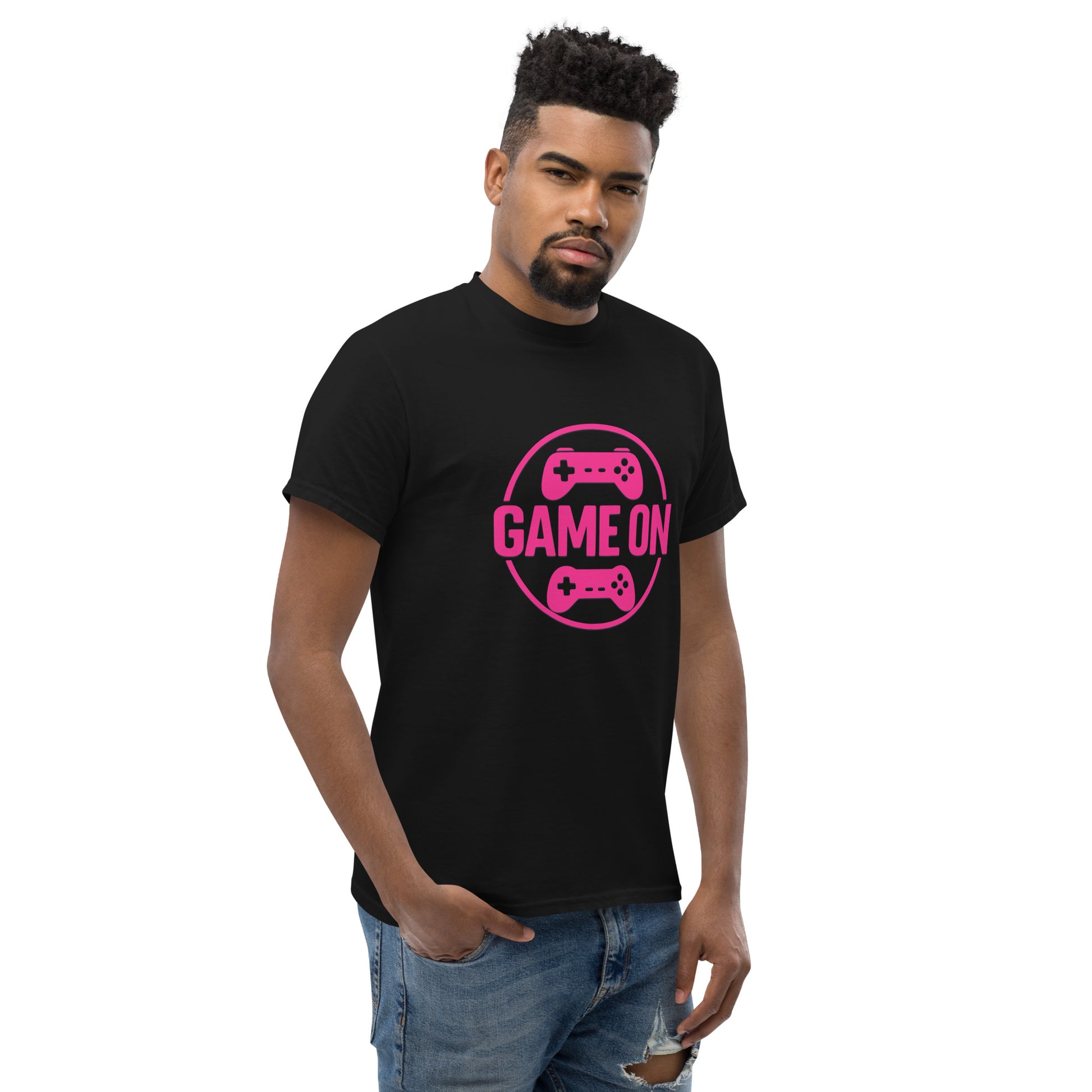Game On Pink T-Shirt – Neon Unisex Gamer Cotton Tee