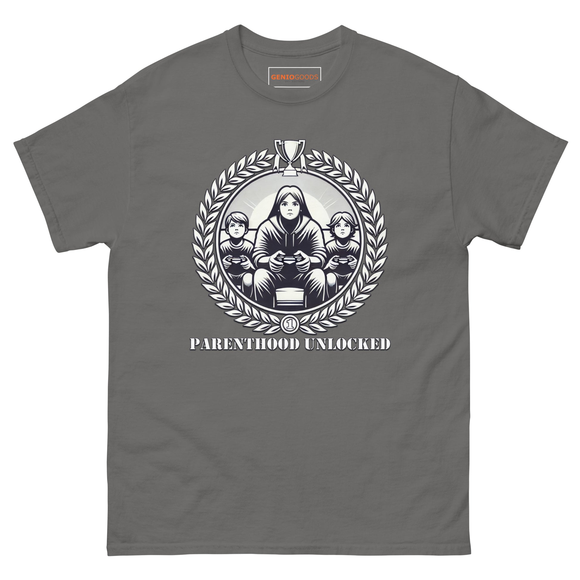 Parenthood Unlocked T-Shirt – Gamer Trophy for Parents