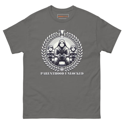 Parenthood Unlocked T-Shirt – Gamer Trophy for Parents