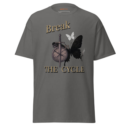 Gray Expedition 33 Break the Cycle graphic t-shirt inspired by Clair Obscur Expedition 33.