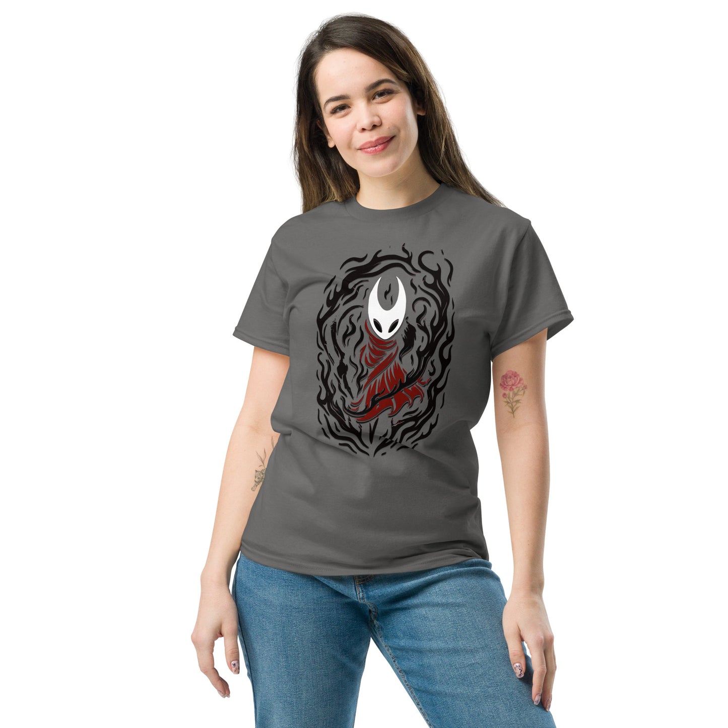Hollow Knight Silksong Tee – Hornet Dark Flame Art