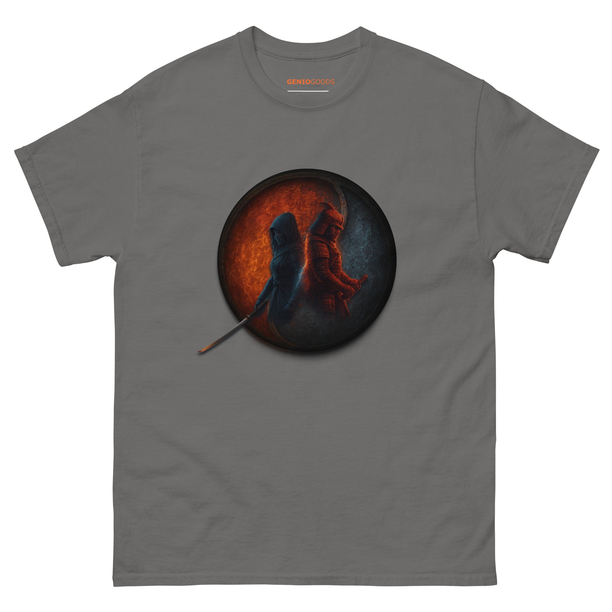 Assassin’s Creed Duality T-Shirt – Fire and Ice Tribute Edition – fan-made gamer merch by GenioGoods