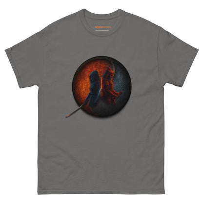Assassin’s Creed Duality T-Shirt – Fire and Ice Tribute Edition – fan-made gamer merch by GenioGoods