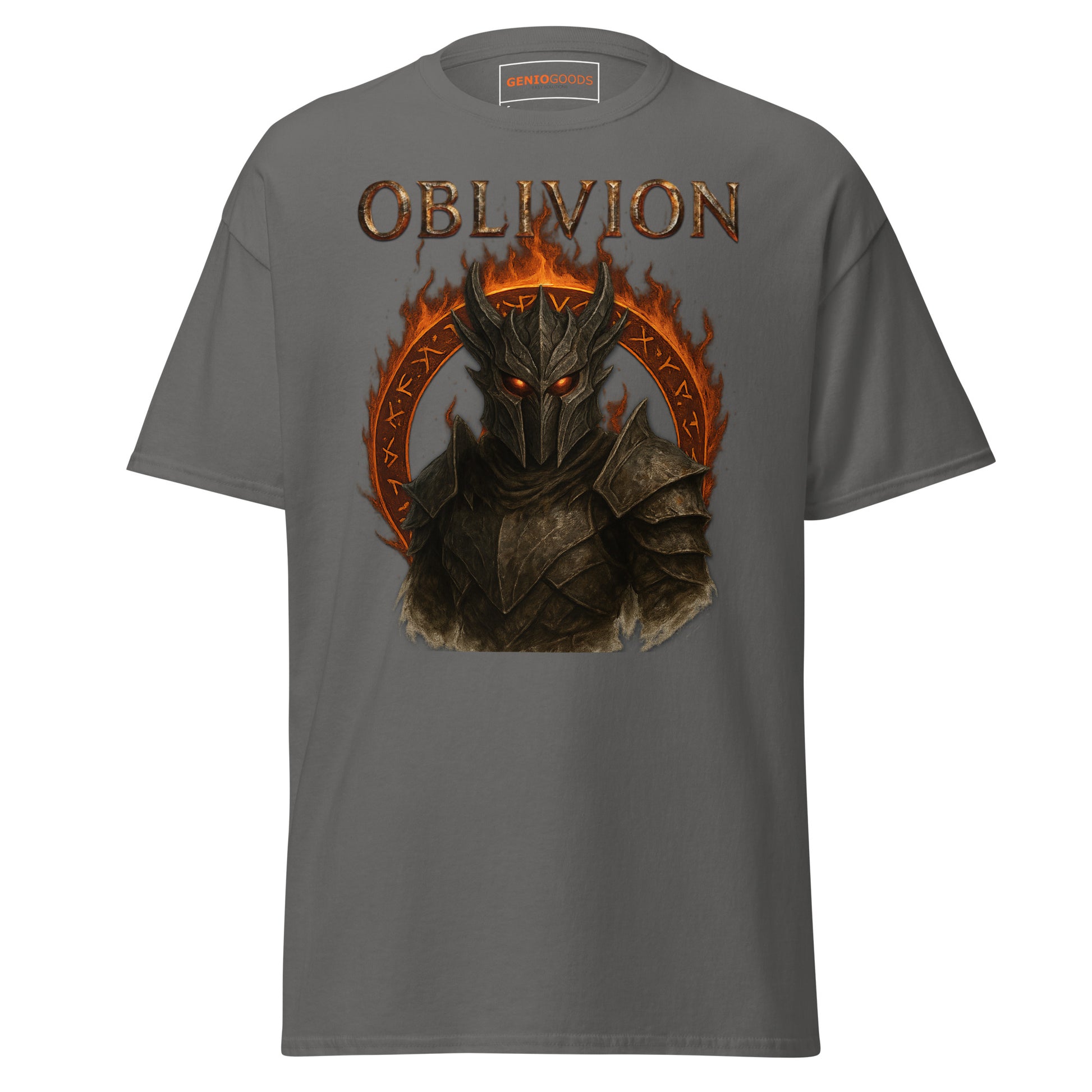 Oblivion Daedric Armor T-Shirt – Dark Flame Tribute – fan-made gamer merch by GenioGoods