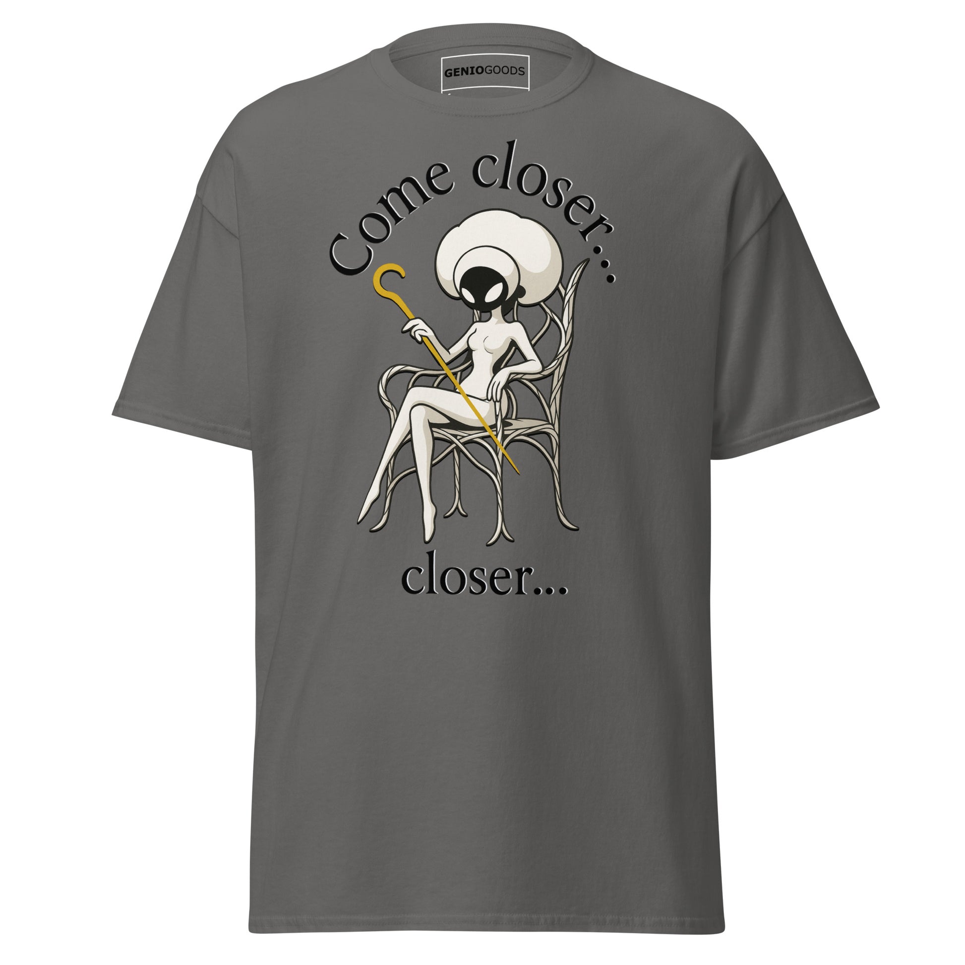 Come Closer T-Shirt – Dark Minimalist Fan Art Design – fan-made gamer merch by GenioGoods