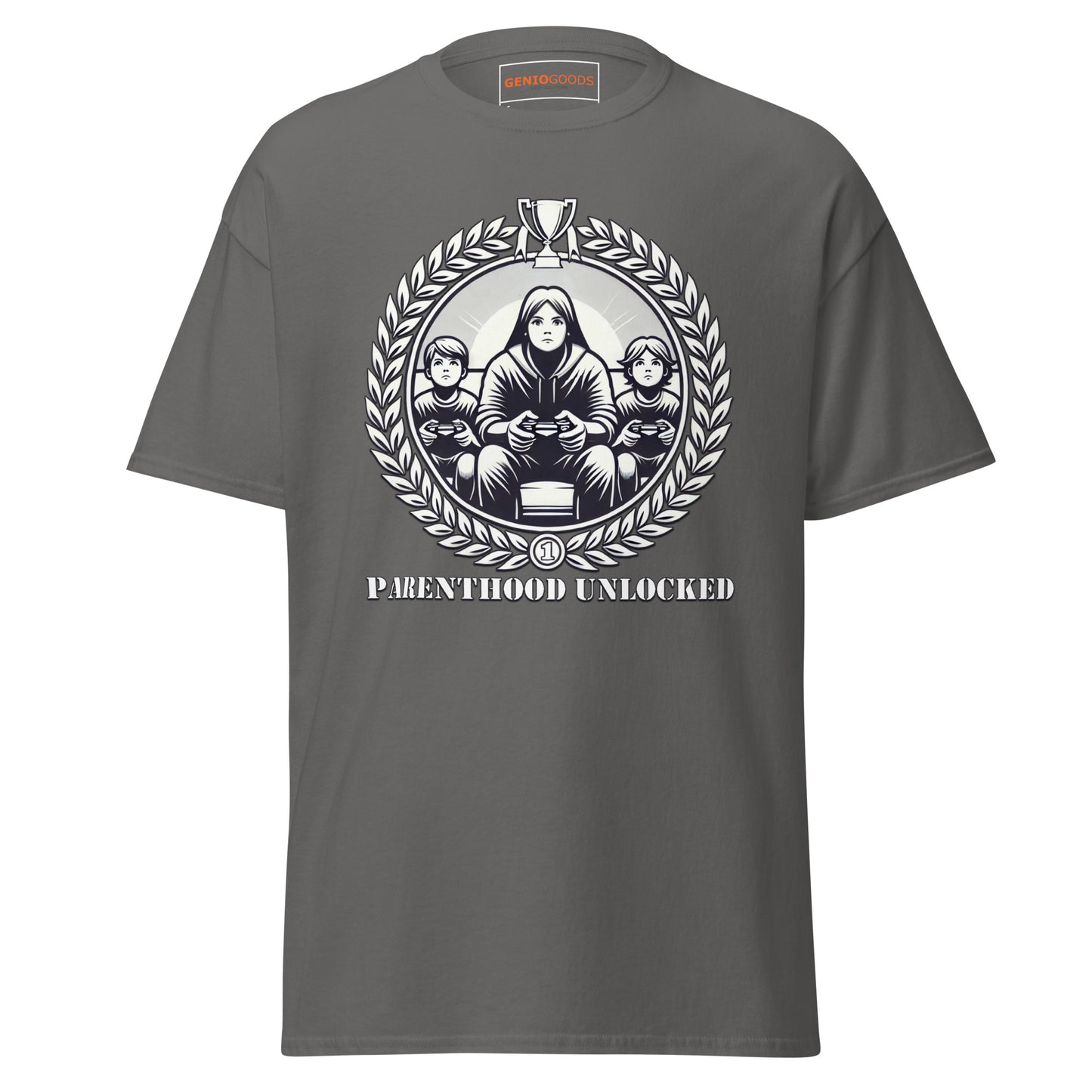 Parenthood Unlocked T-Shirt – Gamer Parent Trophy Tee gamer lifestyle clothing