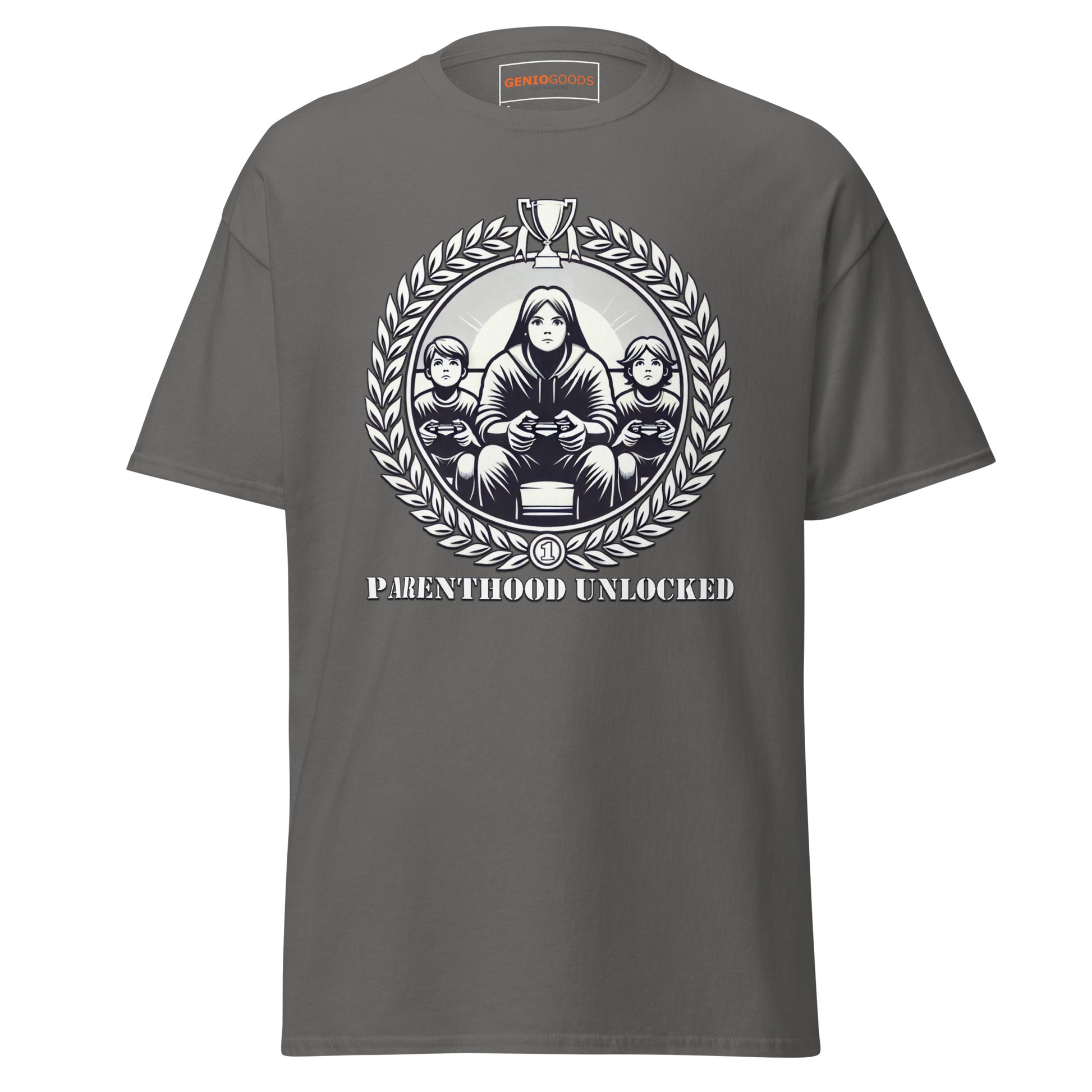 Parenthood Unlocked T-Shirt – Gamer Parent Trophy Tee gamer lifestyle clothing