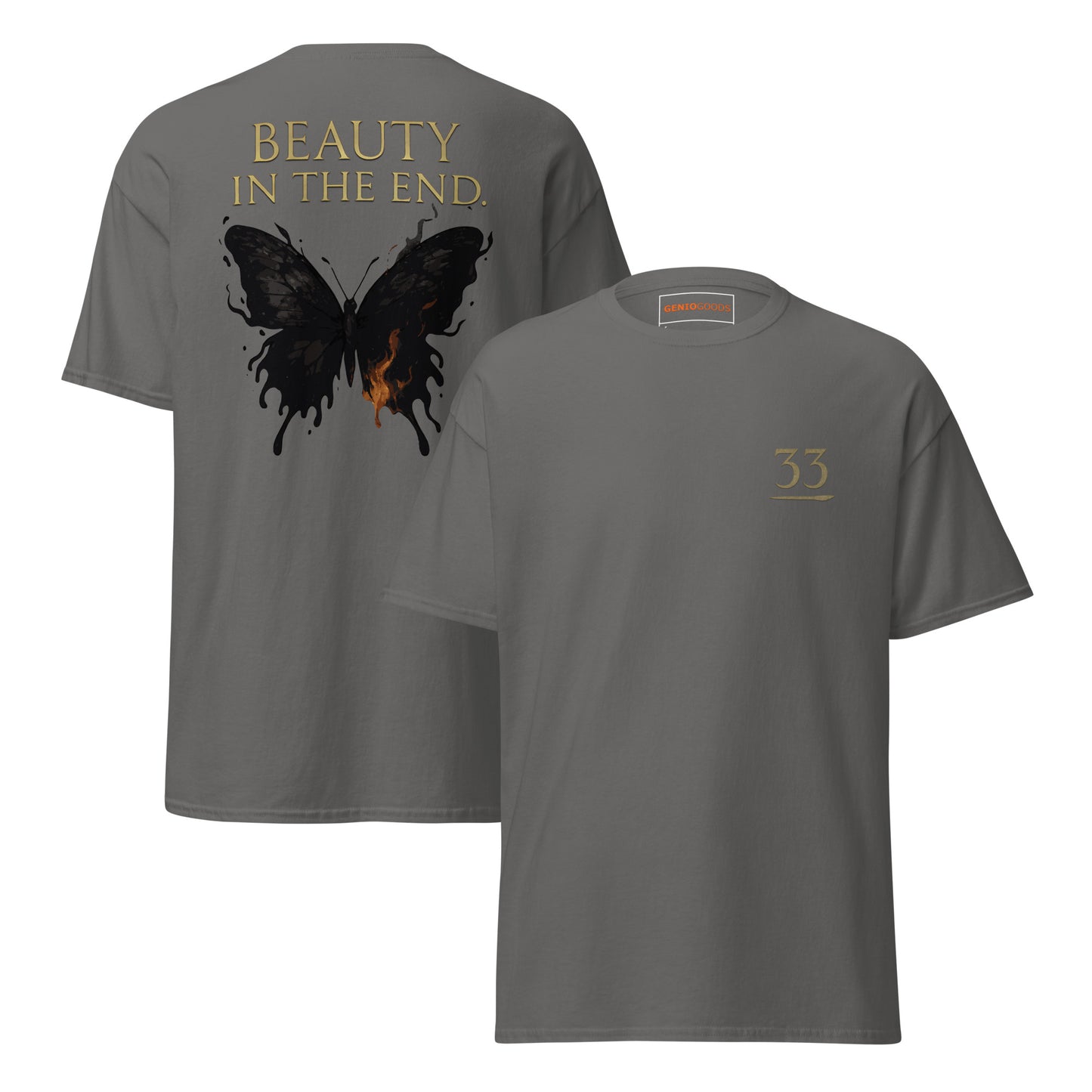 Dark Fantasy T-Shirt – Beauty in the End Inspired by Clair Obscur 33 – fan-made gamer merch by GenioGoods