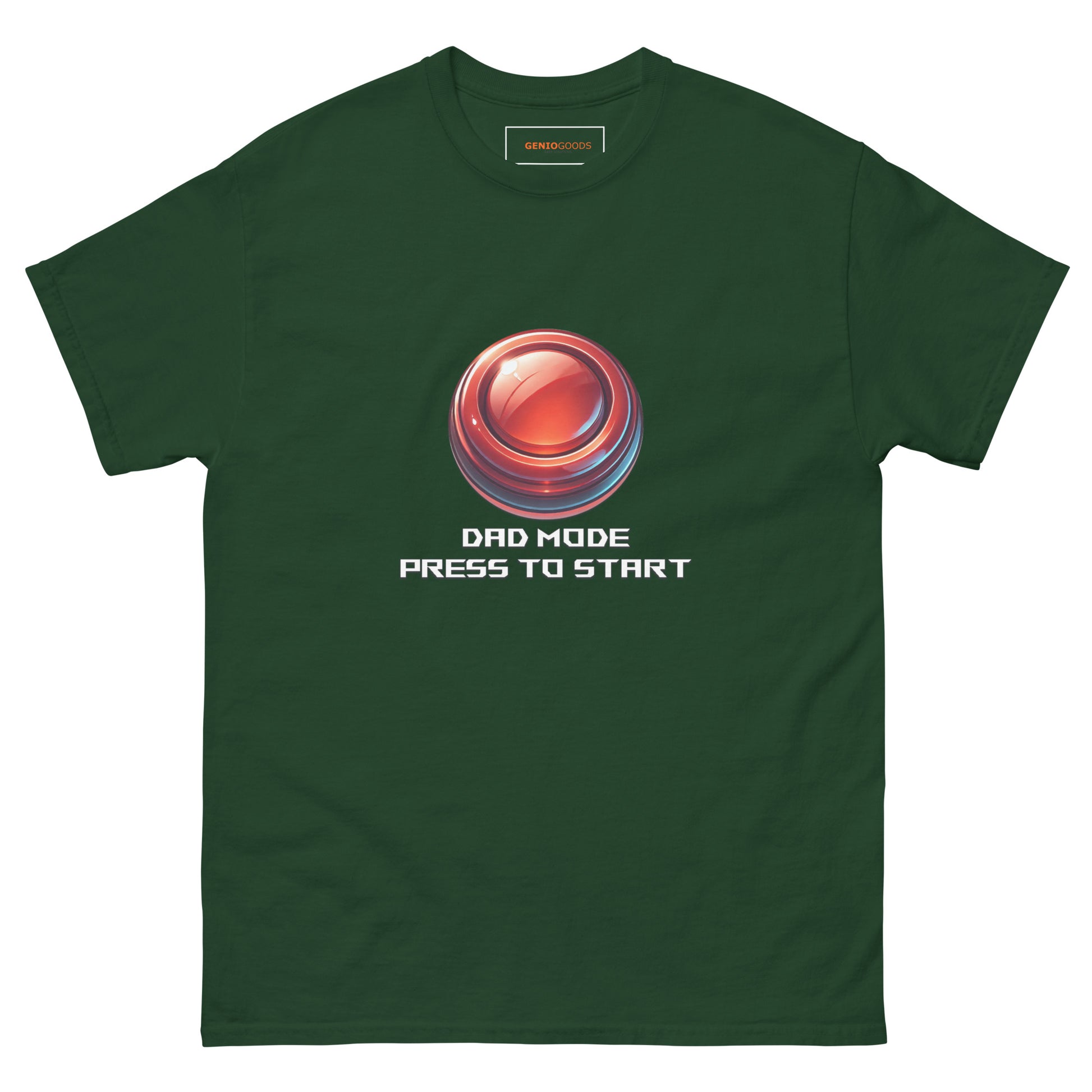 Dad Mode T-Shirt – Gamer Fatherhood Start Button Tee