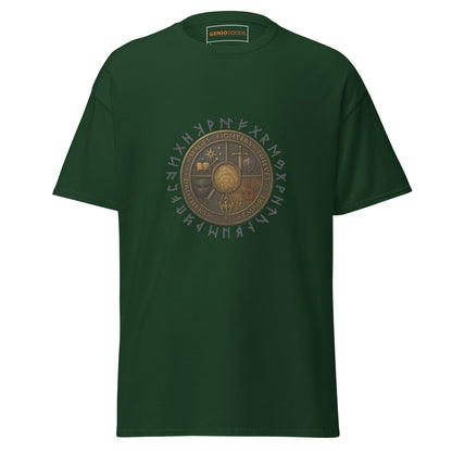 Front view of the Green Oblivion Guilds Shirt – Faction Crest Design with circular faction crest on the chest