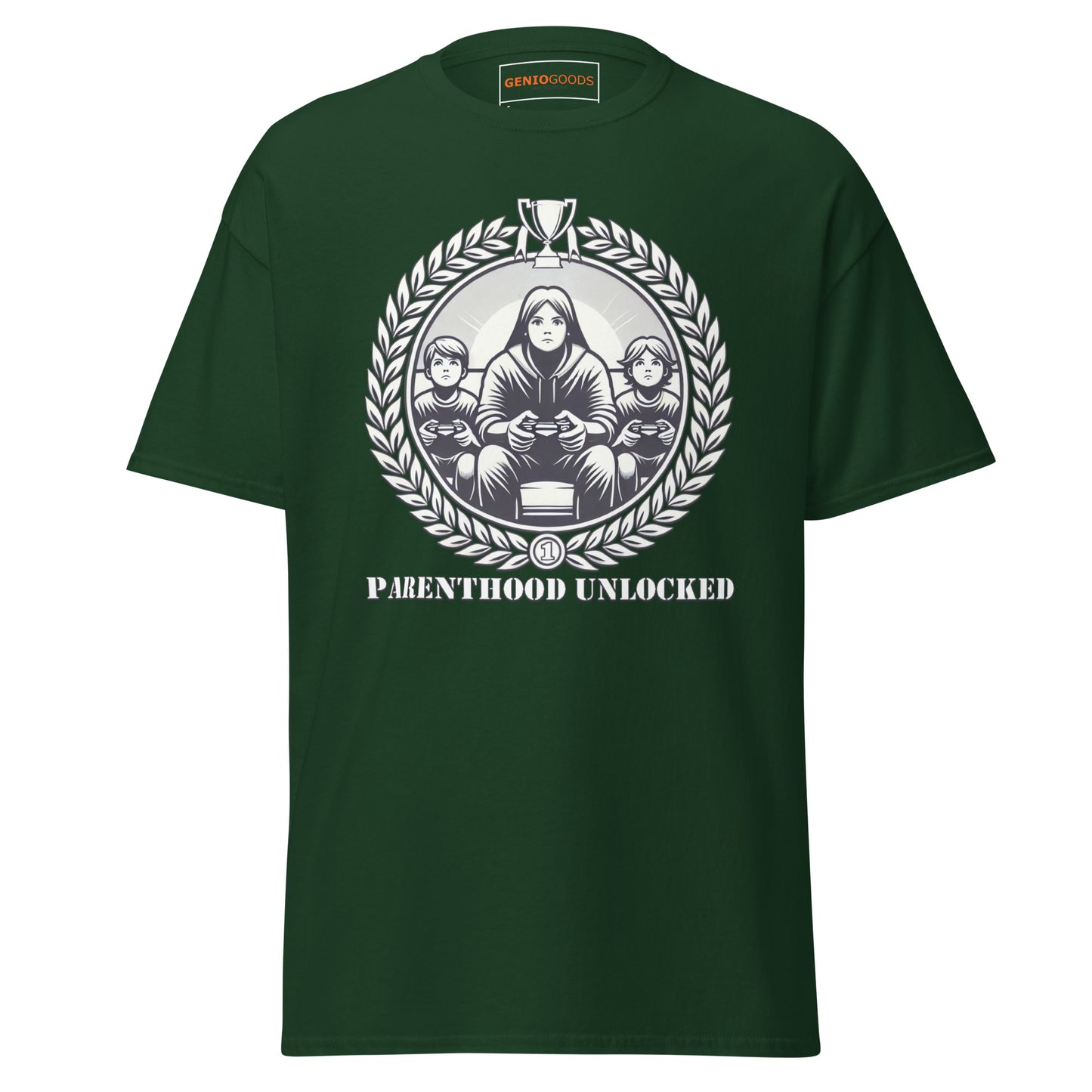 Parenthood Unlocked T-Shirt – Gamer Parent Trophy Tee gamer lifestyle clothing