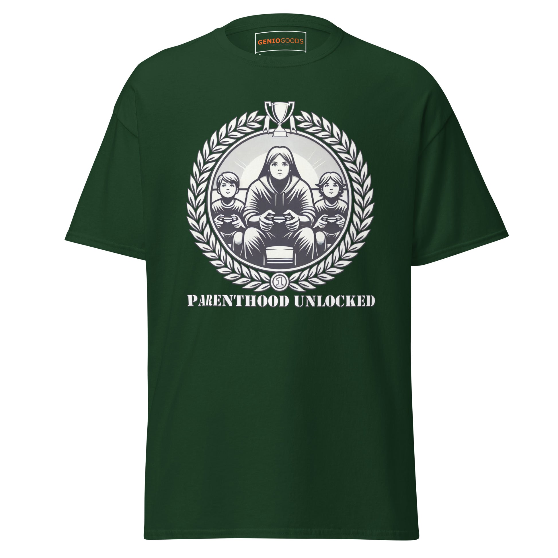 Parenthood Unlocked T-Shirt – Gamer Parent Trophy Tee gamer lifestyle clothing