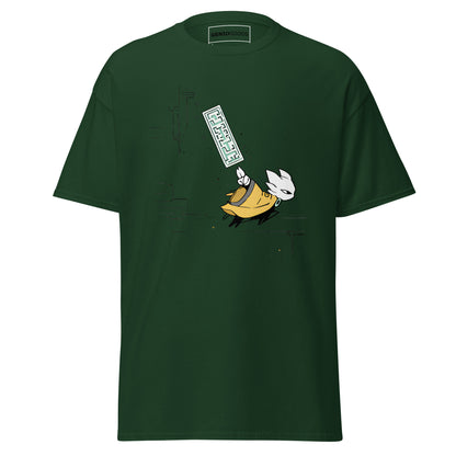 Front view of the green Nine Sols Action Tee Seal Motion featuring a minimalist seal graphic with motion detail