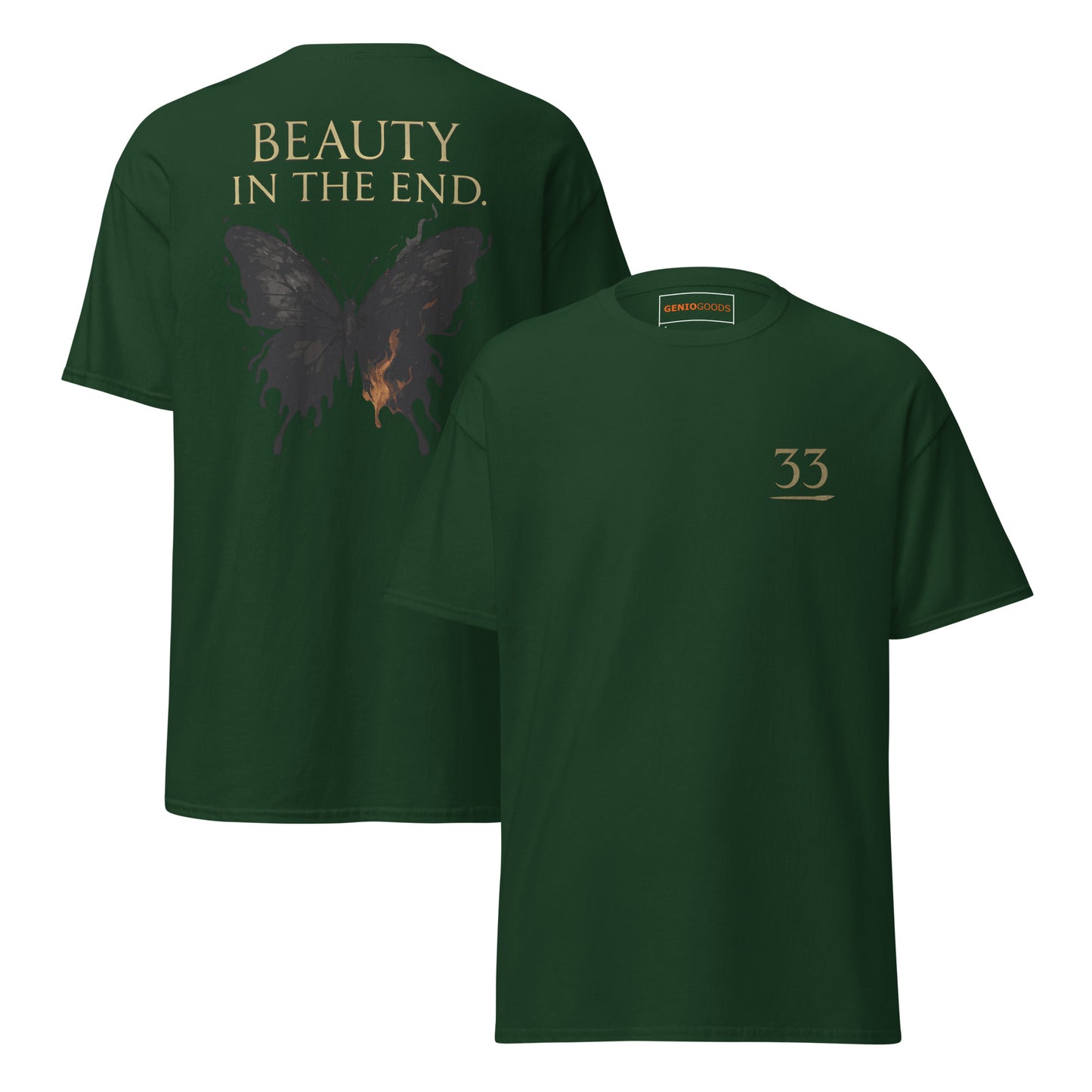 Dark Fantasy T-Shirt – Beauty in the End Inspired by Clair Obscur 33 – fan-made gamer merch by GenioGoods