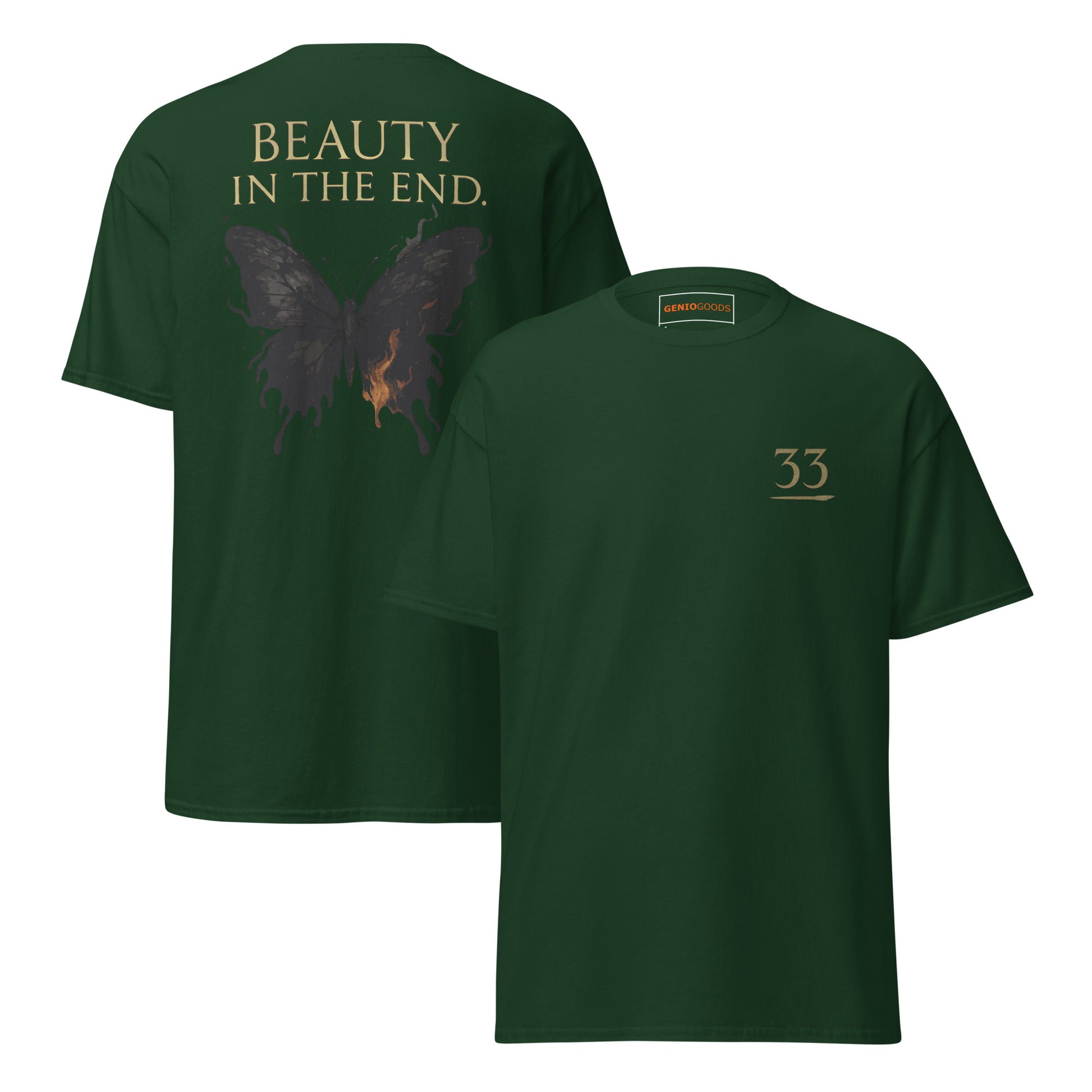 Dark Fantasy T-Shirt – Beauty in the End Inspired by Clair Obscur 33 – fan-made gamer merch by GenioGoods