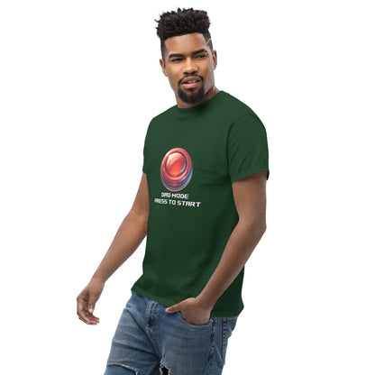 Dad Mode T-Shirt – Gamer Fatherhood Start Button Tee
