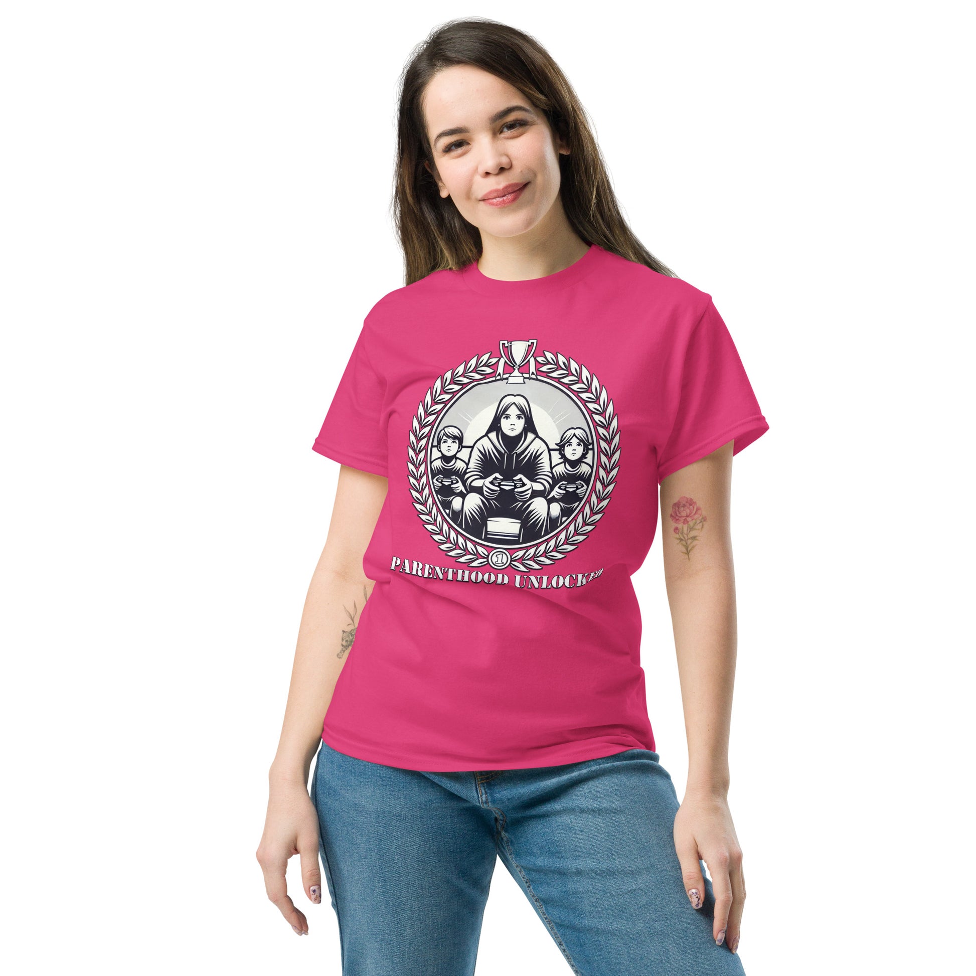 Parenthood Unlocked T-Shirt – Gamer Trophy for Parents