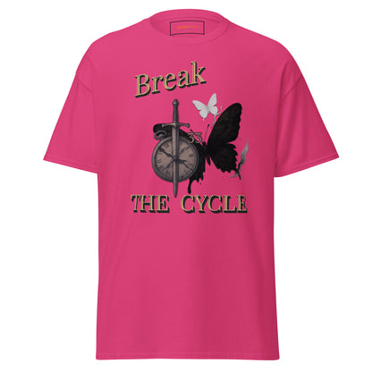 Pink Expedition 33 Break the Cycle graphic t-shirt inspired by Clair Obscur Expedition 33.