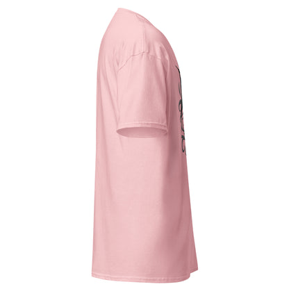 side view of Light pink Hollow Knight Silksong Duel in the Web graphic t-shirt inspired by Hollow Knight Silksong.