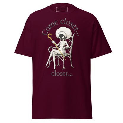 Come Closer T-Shirt – Dark Minimalist Fan Art Design – fan-made gamer merch by GenioGoods