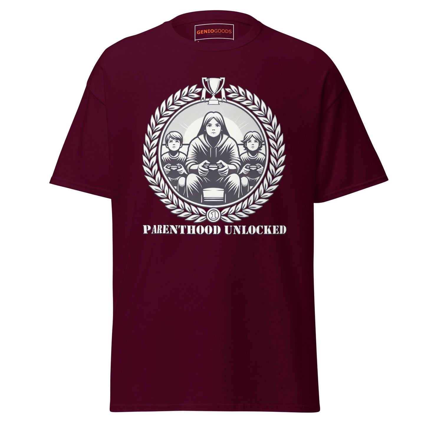 Parenthood Unlocked T-Shirt – Gamer Parent Trophy Tee gamer lifestyle clothing