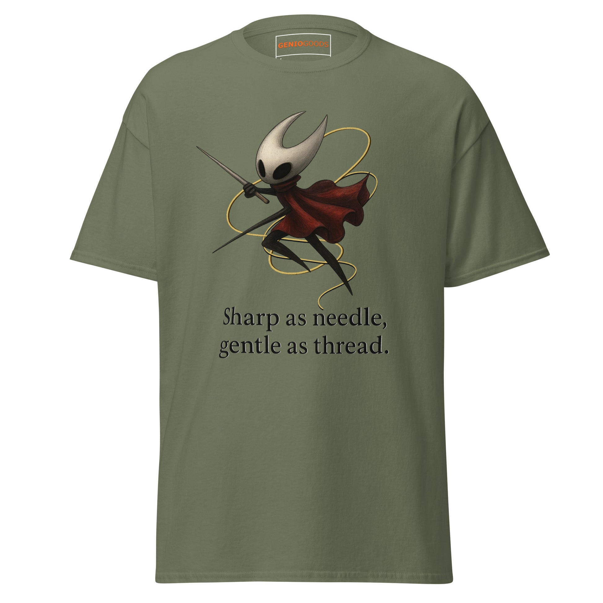 Hornet Needle T-Shirt – Minimalist Quote Fan Art Design – fan-made gamer merch by GenioGoods