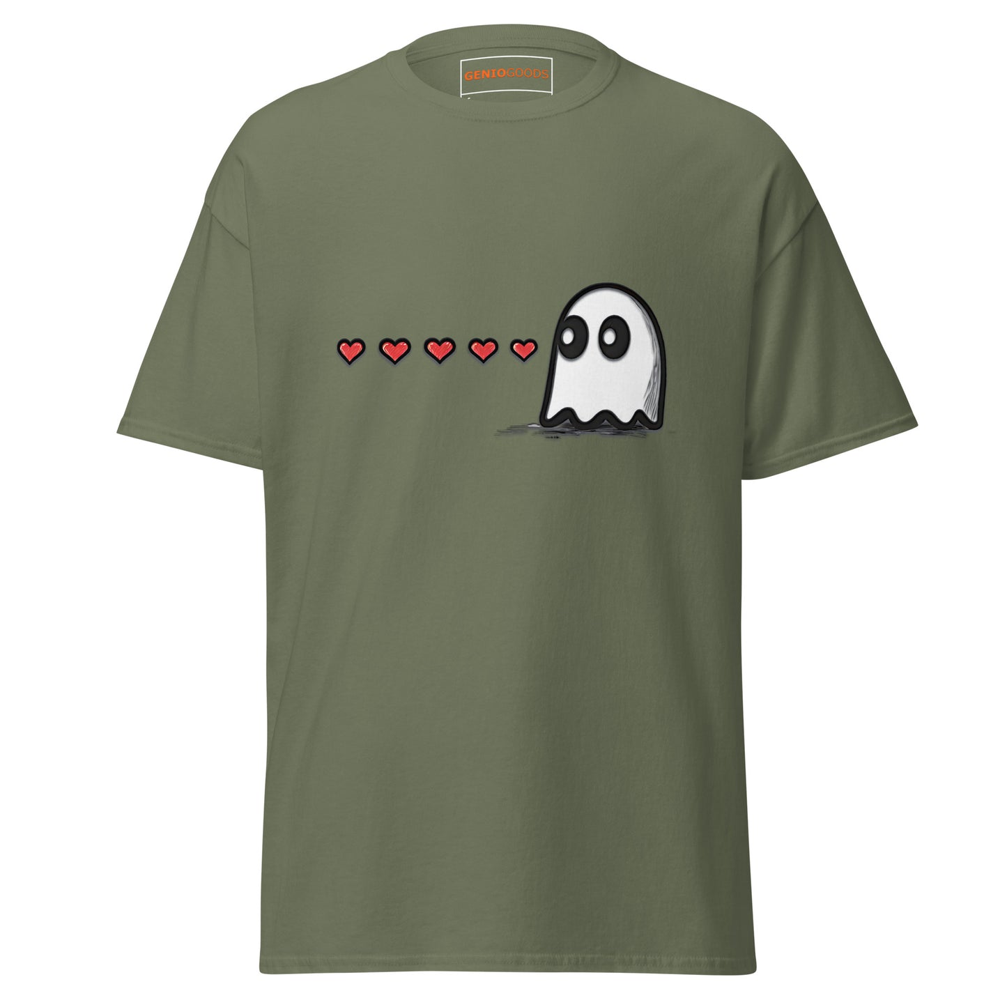 Arcade Love Couple T-Shirt – Ghost Side – original gamer merch by GenioGoods