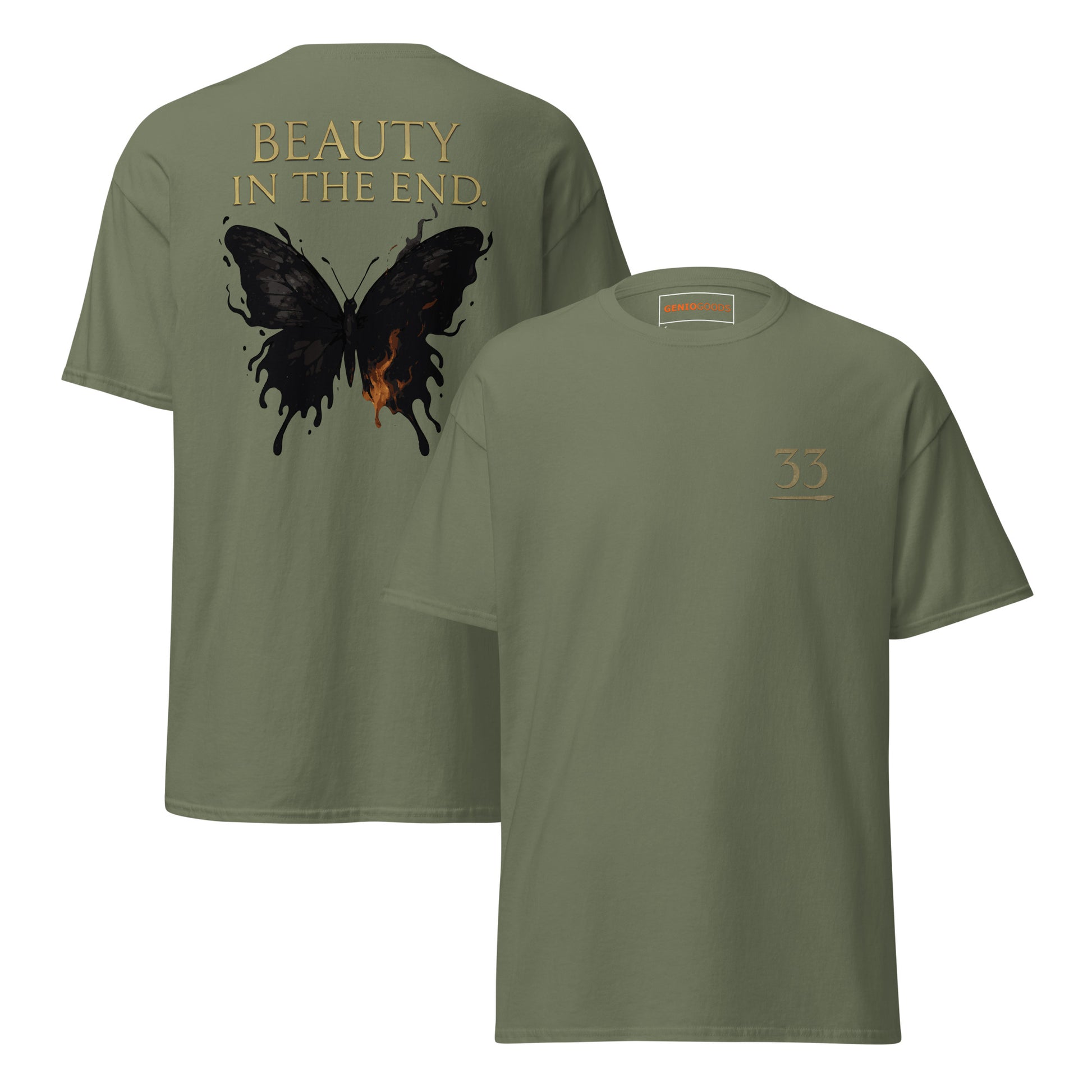 Dark Fantasy T-Shirt – Beauty in the End Inspired by Clair Obscur 33 – fan-made gamer merch by GenioGoods