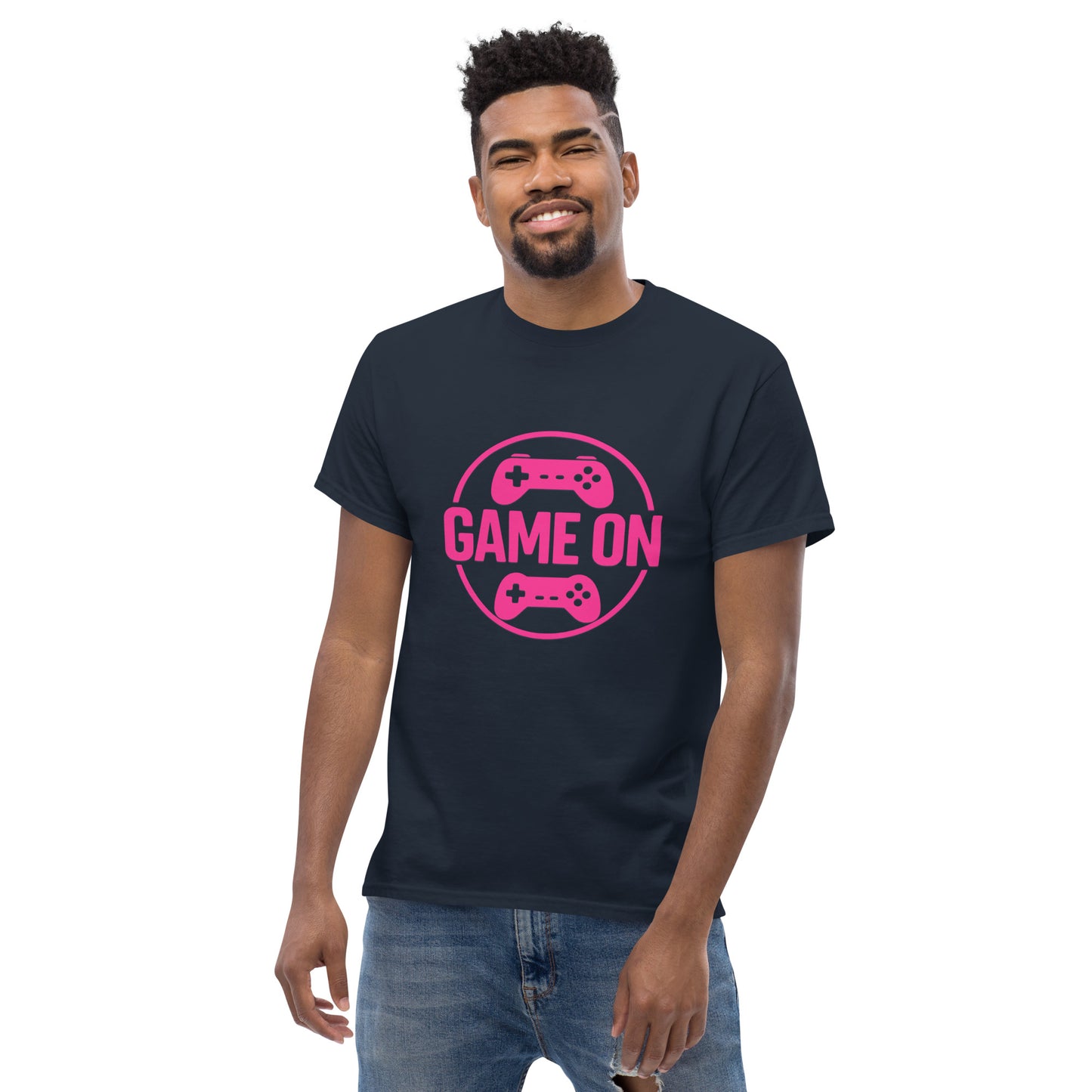 Game On Pink T-Shirt – Neon Unisex Gamer Cotton Tee