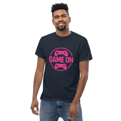 Game On Pink T-Shirt – Neon Unisex Gamer Cotton Tee
