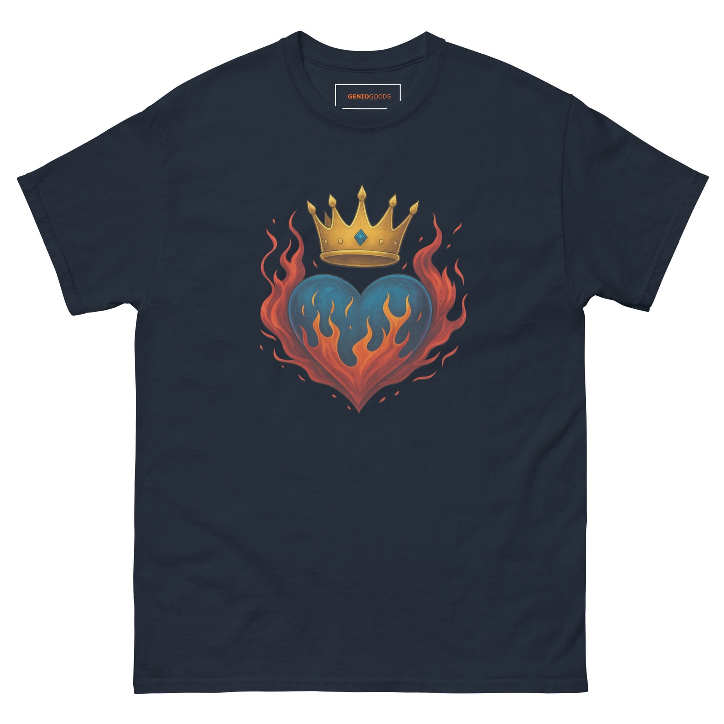 Crown Heart Flame T-Shirt – Unisex Cotton Statement Tee