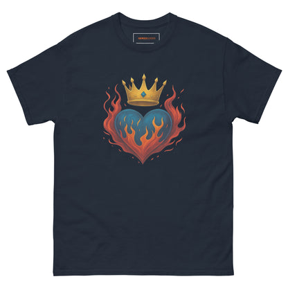 Crown Heart Flame T-Shirt – Unisex Cotton Statement Tee