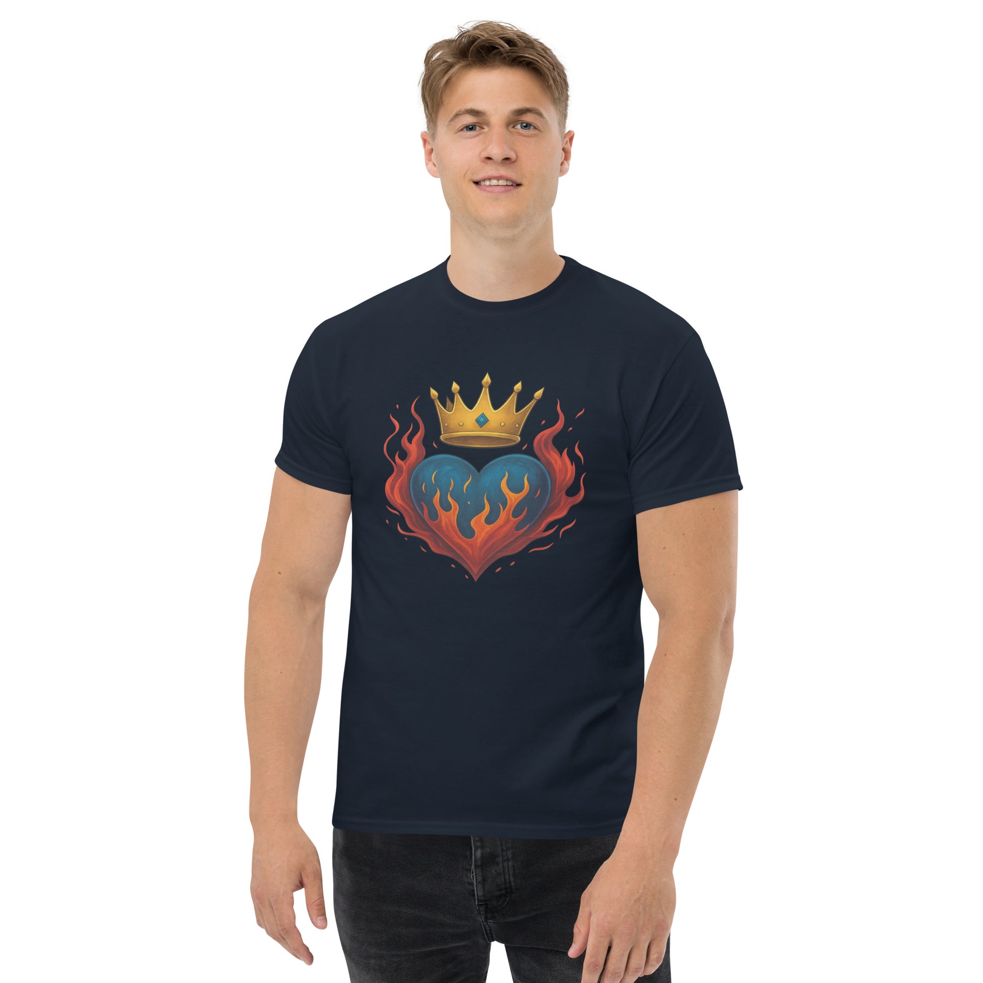 Crown Heart Flame T-Shirt – Unisex Cotton Statement Tee