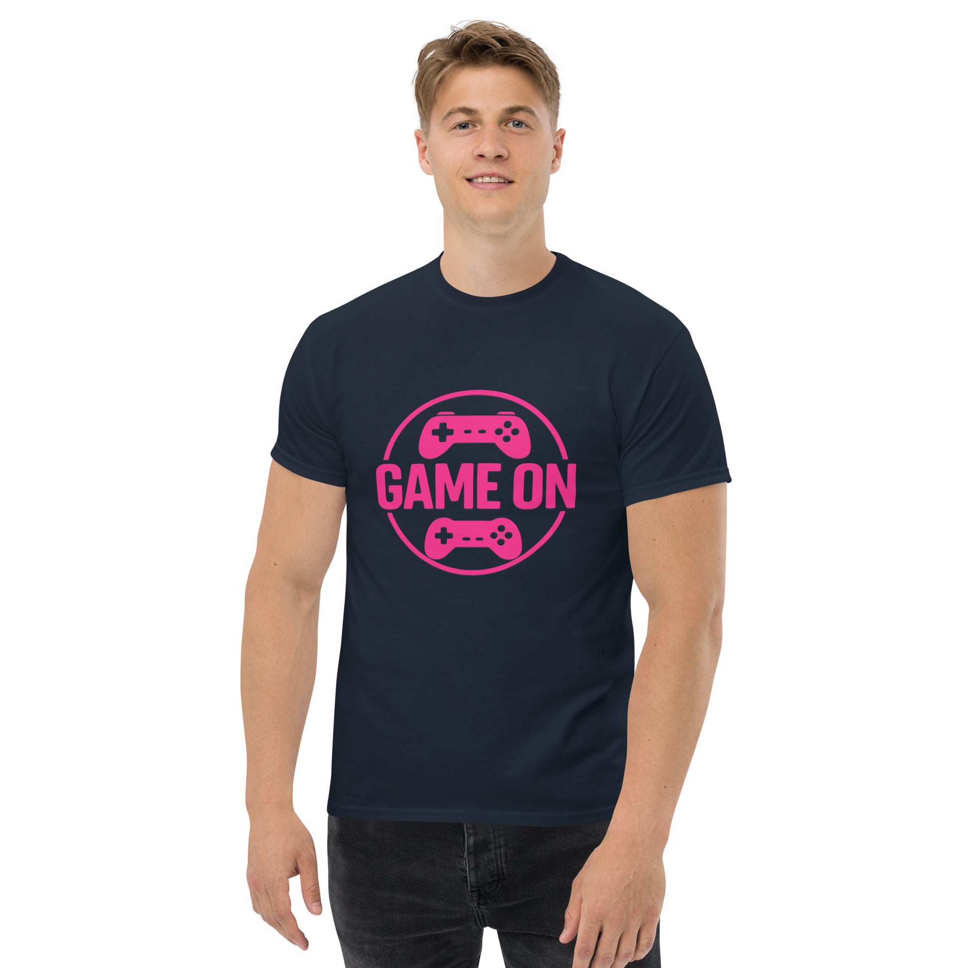 Game On Pink T-Shirt – Neon Unisex Gamer Cotton Tee