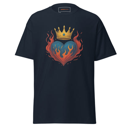 Crown Heart Flame T-Shirt – Unisex Cotton Statement Tee