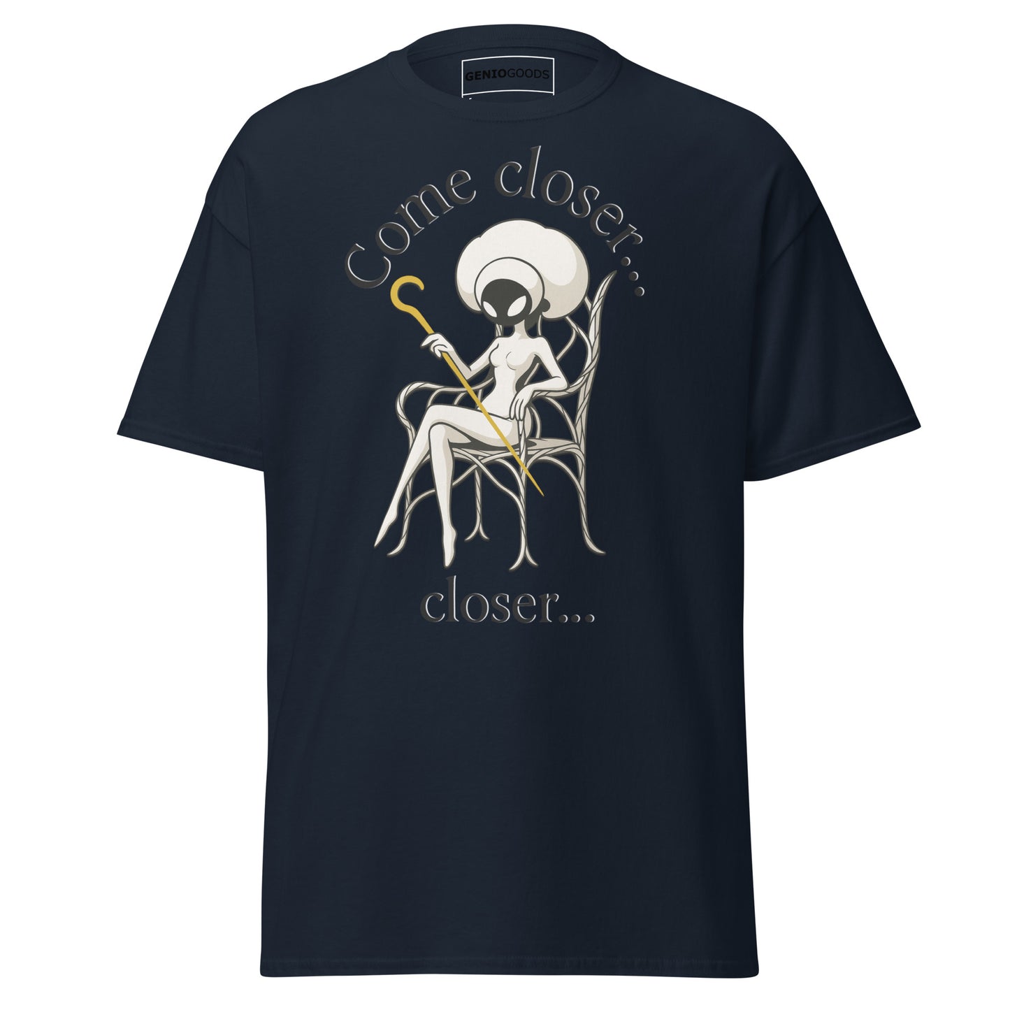 Come Closer T-Shirt – Dark Minimalist Fan Art Design – fan-made gamer merch by GenioGoods