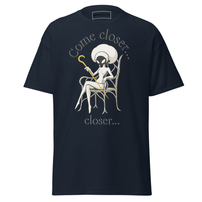 Come Closer T-Shirt – Dark Minimalist Fan Art Design – fan-made gamer merch by GenioGoods