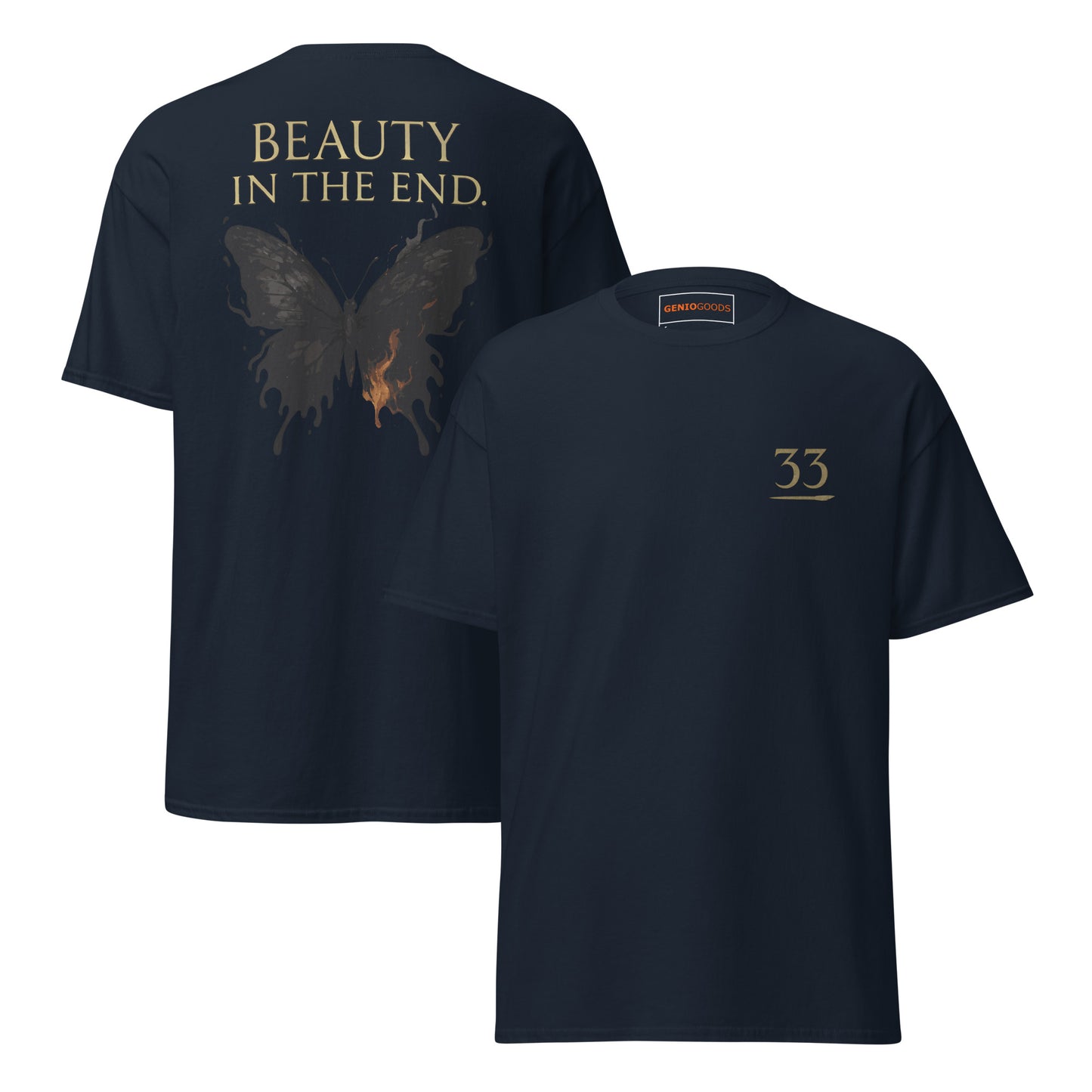 Dark Fantasy T-Shirt – Beauty in the End Inspired by Clair Obscur 33 – fan-made gamer merch by GenioGoods