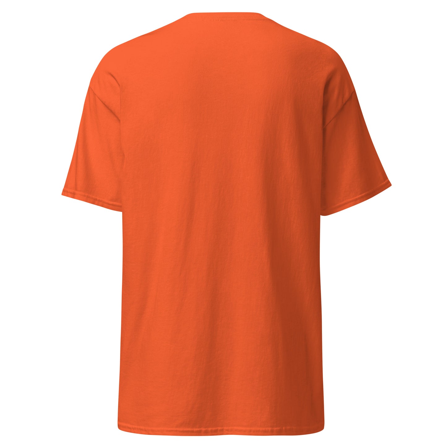 back view of Orange Hollow Knight Silksong Duel in the Web graphic t-shirt inspired by Hollow Knight Silksong.