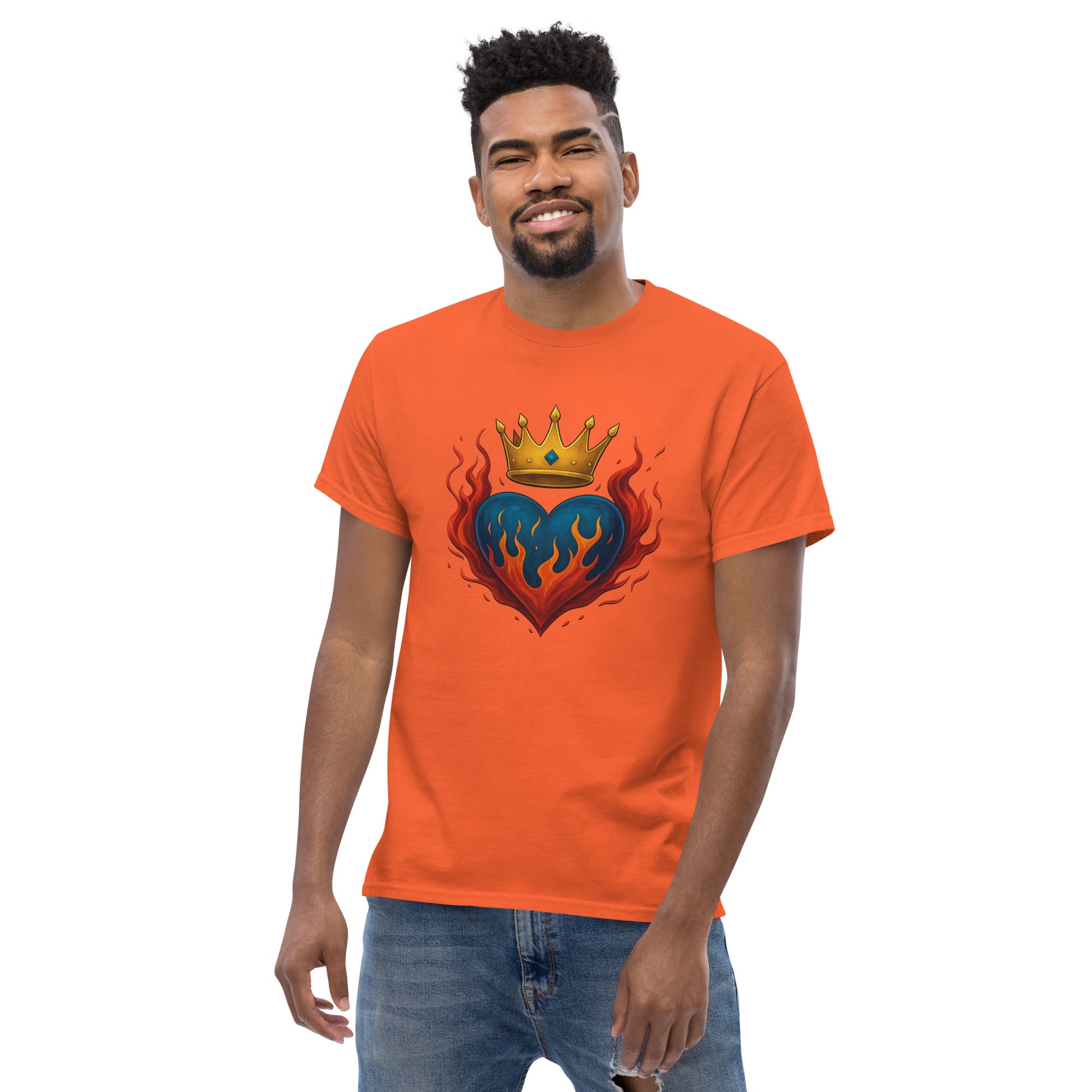 Crown Heart Flame T-Shirt – Unisex Cotton Statement Tee