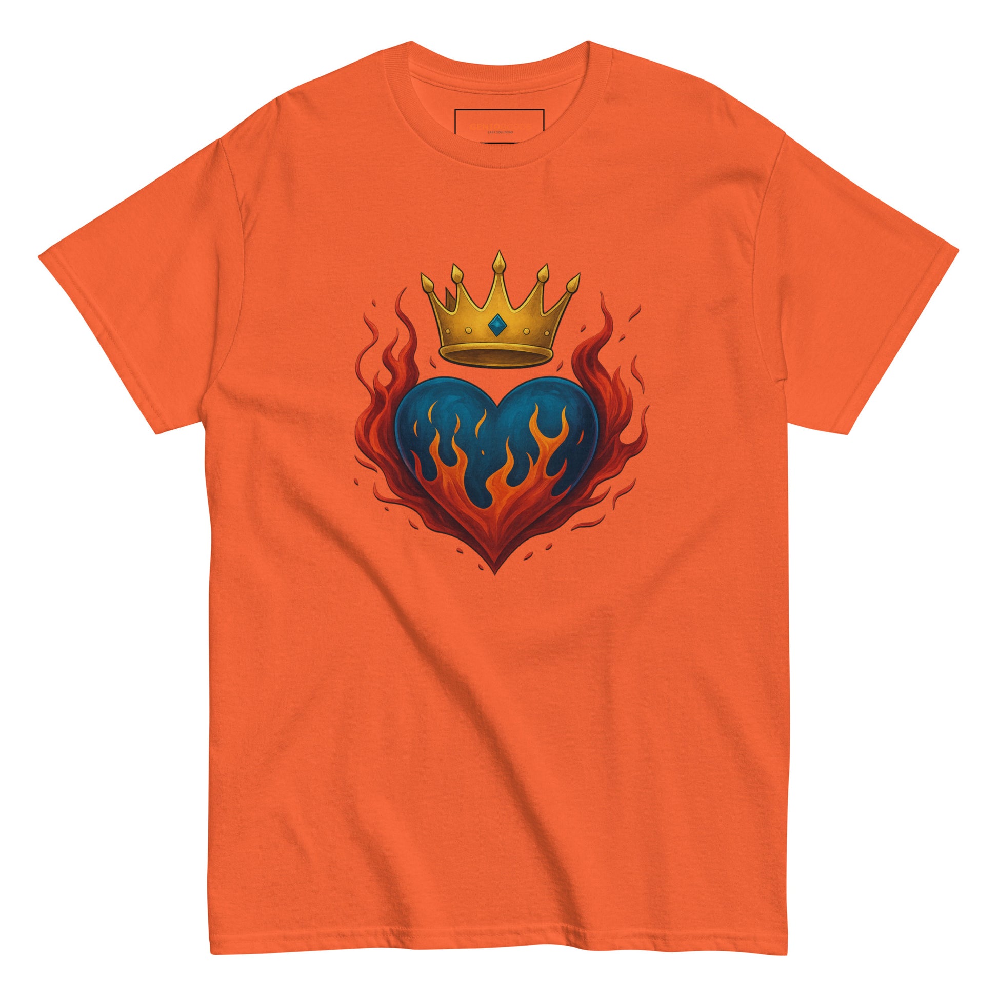 Crown Heart Flame T-Shirt – Unisex Cotton Statement Tee