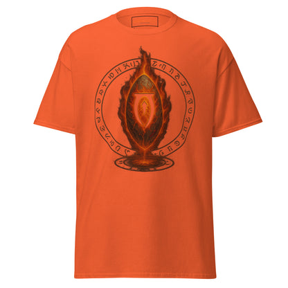 Front view of the Oblivion Gate T Shirt – Fiery Portal Design with large fiery portal graphic on the chest