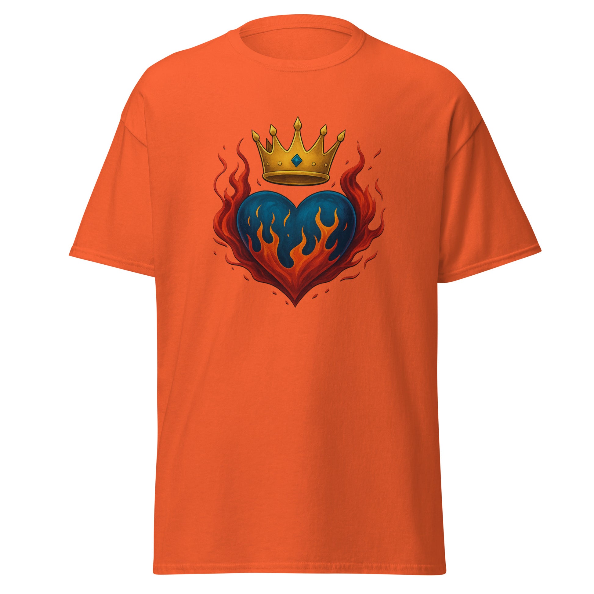 Crown Heart Flame T-Shirt – Bold Graphic Streetwear Tee gamer lifestyle clothing