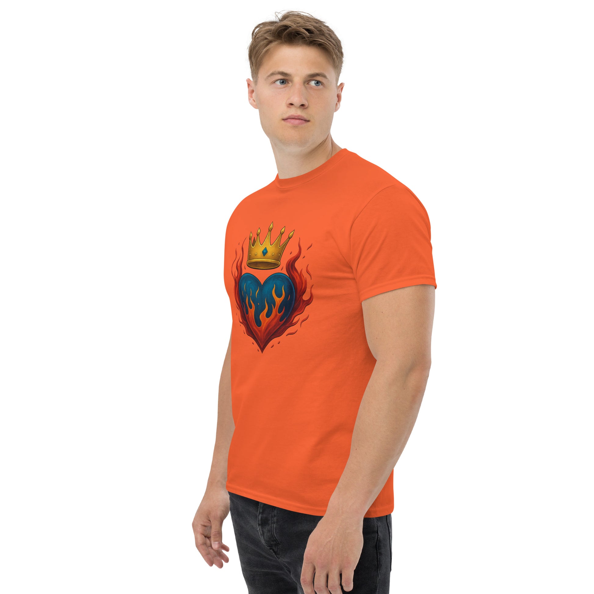 Crown Heart Flame T-Shirt – Unisex Cotton Statement Tee