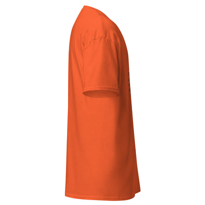 Right side view of the Orange Oblivion Guilds Shirt – Faction Crest Design showing side profile and sleeve shape