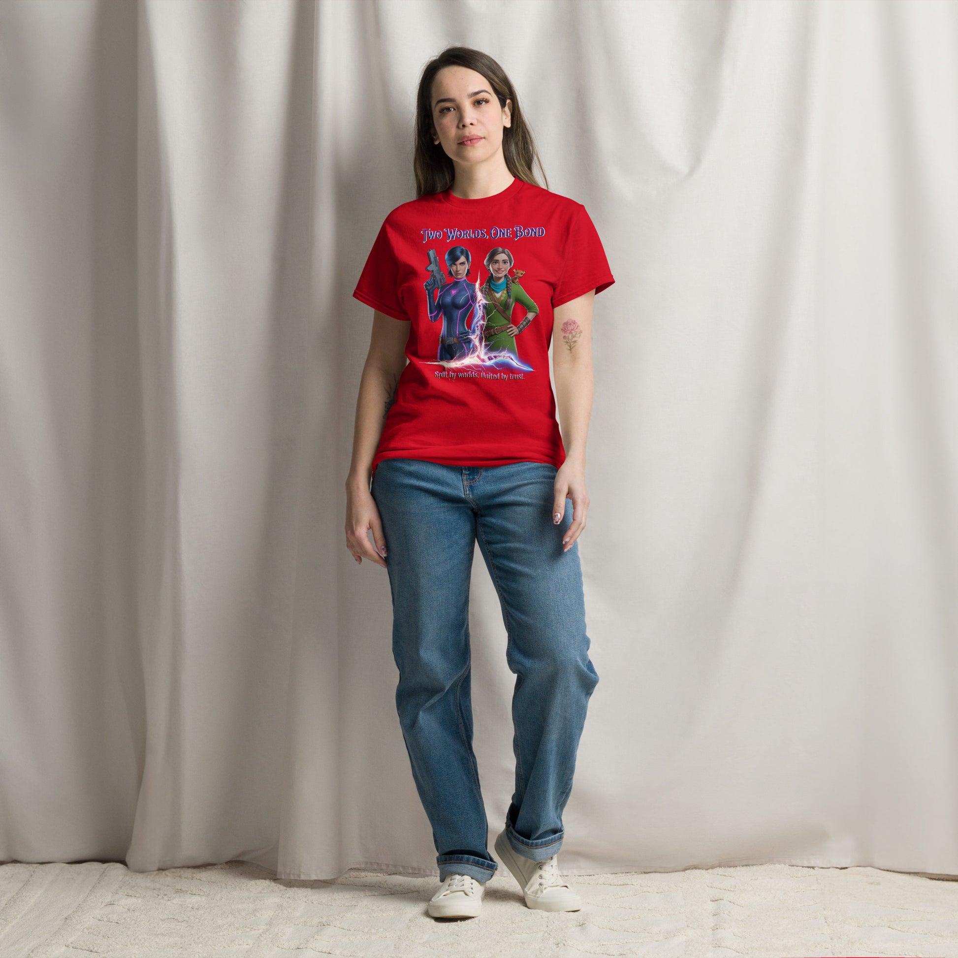 Two Worlds One Bond T-Shirt – Split Fiction Realistic Art